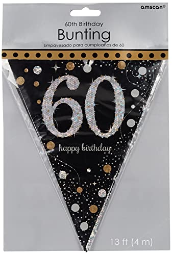 Adult Gold Celebration 60th Plastic Pennant Bunting von amscan