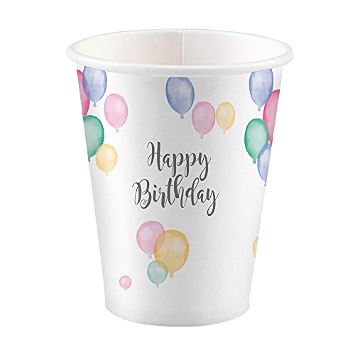 amscan 9903710-66 - Happy Birthday Pastel - Becher - 8 Stk. - 250 ml von amscan