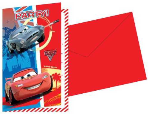 amscan Disney Cars 2 befürchtet Invitations Wit Envelopes – Pack of 6 von amscan