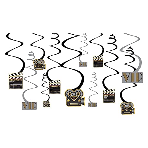 Hollywood G&G Swirls Decorations (12 pk) - Glitz & Glam von amscan