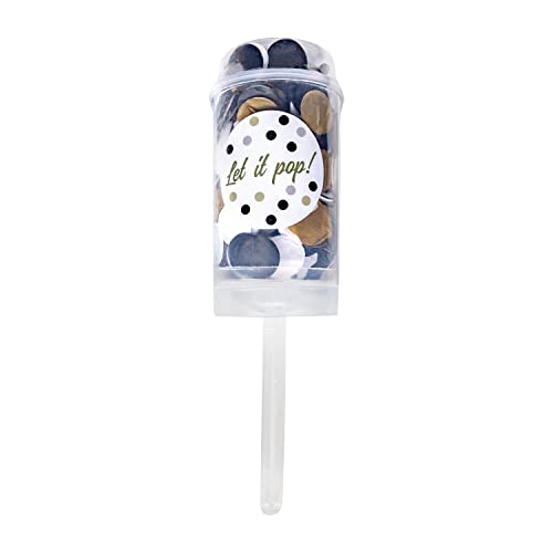 amscan Party Popper Push Pop Paper White-Black-Beige, Mehrfarbig, one Size von amscan