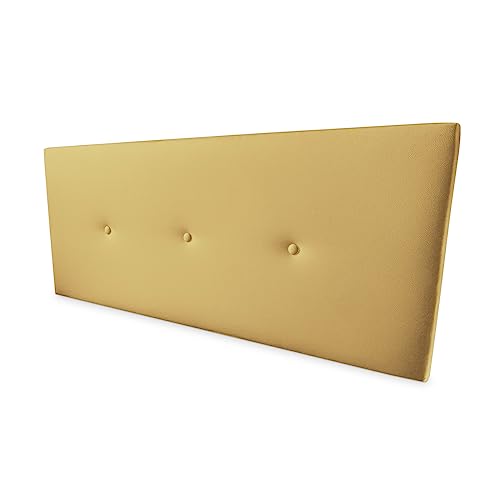 amuéblate online Cabecero Acolchado Modelo Tapizado en Polipiel de Alta Gama Premium gepolstertes Kopfteil Modell Kayne | Bezug aus hochwertigem Kunstleder, Holz, Gold, 160 x 60 cm (Cama 150) von amuéblate online