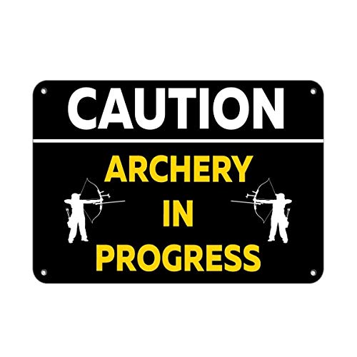 amusFlynnel Warnschild "Caution Archery in Progress Activity Sign Campground Signs Road Sign Business Sign 8X12 Inches Aluminum Metal Tin Sign amusFlynnel Warnschild "Caution Archery in Progress Activity Sign Campground Signs Road Sign Business Sign 8X12 Inches Aluminum Metal Tin Sign von amusFlynnel