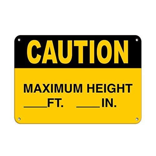 amusFlynnel Warnschild "Caution Maximum Height Ft. in. Hazard Sign Sign Sign Road Sign Business Sign 8X12 Inches Aluminum Metal Tin Sign von amusFlynnel
