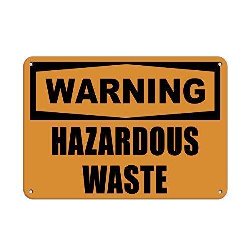 amusFlynnel Warnschild Warnschild Warnschild Hazardous Waste Style 1 Hazardous Materials Signs Road Sign Business Schild 20,3 x 30,5 cm Aluminium Metall Blechschild von amusFlynnel