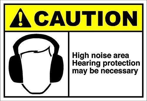 amusFlynnel Warnschild mit Aufschrift "High Noise Area Hearing Protection May Be Necessary Caution Road Sign Business", 20,3 x 30,5 cm, Aluminium-Metall-Blechschild von amusFlynnel