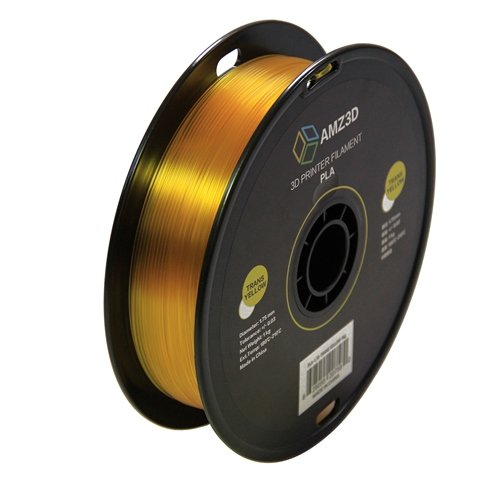 1.75mm Transparentes Gelb PLA 3D Drucker Filament - 1 kg Spule (2,2 lbs) - Maßgenauigkeit +/- 0,03 mm von amz3d