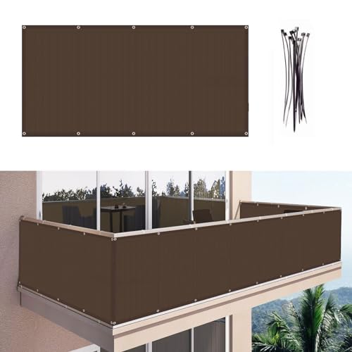 amzwkt Balkon Sichtschutz, Balkonabdeckung Balkonsichtschutz Balkonumspannungen mit Ösen, für Wand, Garten, Hinterhof, Outdoor-Heimdekoration(Size:0.9mx5m) von amzwkt