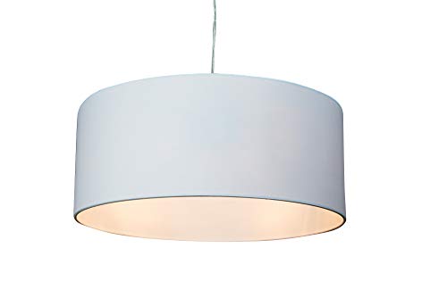 anTes interieur Hängeleuchte Circulo 3-flammig weiß mit 3 x LED-Leuchtmittel/Ø 40 cm/Metall verchromt/Stoffschirm (Pendelleuchte Hängelampe Deckenlampe Pendellampe Deckenleuchte) von anTes interieur