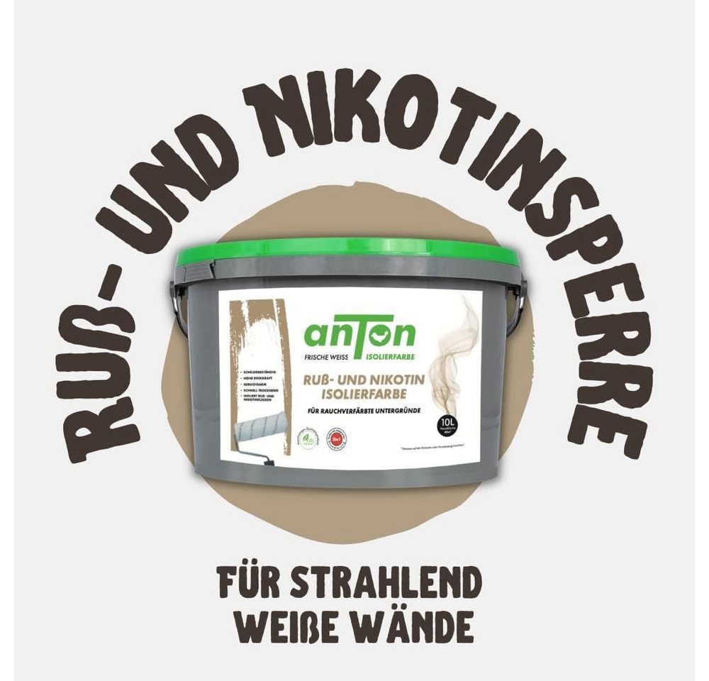 anTon Weiss Nikotinsperre anTon Ruß- und Nikotinsperre, Isolierfarbe 10L, FRISCHE WEISS von anTon Weiss