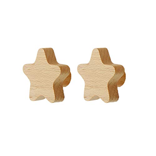 anaan Astro Wandhaken Kinder Garderobenhaken aus Holz Kleiderhaken Wanddeko Modern fürs Baby- und Kinderzimmer skandinavisch (Stern 2er Set) von anaan