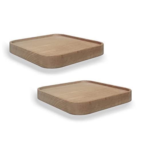 anaan Raft Wandregal viereckig Schweberegal Holz Kleine Regale Wandablagen Präsentation Deko Regal Pflanzenregal Holzregal Wandboard Hängeregal Wandbefestigung Wanddeko Design 2er Set (Quadrat 15cm) von anaan