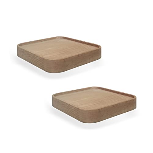 anaan Raft Wandregal viereckig Schweberegal Holz Kleine Regale Wandablagen Präsentation Deko Regal Pflanzenregal Holzregal Wandboard Hängeregal Wandbefestigung Wanddeko Design 2er Set (Quadrat 12cm) von anaan