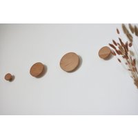 Anaan Bubble Coat Hooks Wood Round Wall Hook Wooden Mounted Hangers Clothes Scarf Hat Bag Towel Decoration Design Modern Set Of 4 von anaanshop
