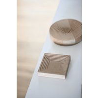 Anaan Kare Wooden Tray Set Of 2 Serving Tray Wood Round & Square Plates Platter Table Storage For Jewelry Decoration Design von anaanshop