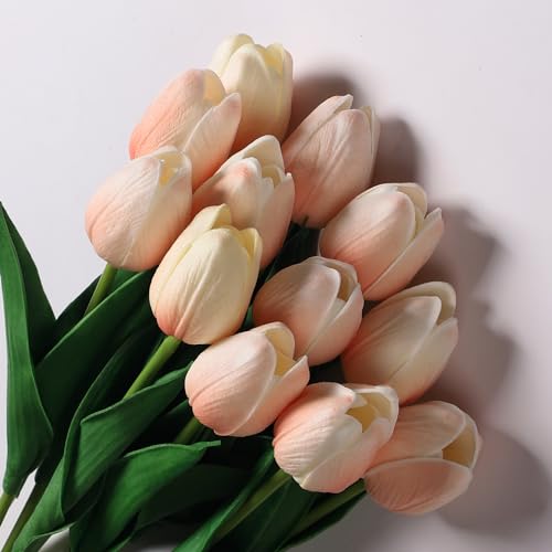 Anaoo 12 Stück Künstliche Tulpen aus Latex, Blumenstrauß, künstliche Blumen, für Zuhause, Hochzeit, Party, Büro, Blumenarrangements, 12 Stück von Anaoo