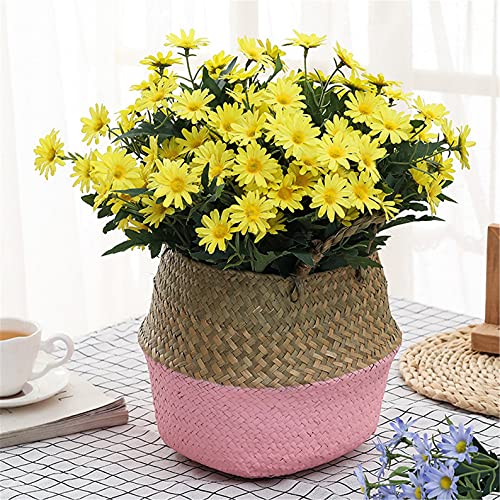 Anaoo Künstliche Gänseblümchen, für Vase, künstliche Pflanzen, Dekoration für Haus, Braut, Hogar, Büro, Garten, Fenster, Party, Balkon, Blumenarrangements, Gelb von Anaoo