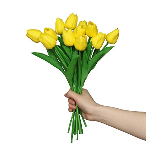 Anaoo Künstliche Tulpen aus Latex, Blumenstrauß, Braut, für Zuhause, Hochzeit, Party, Büro, Blumenarrangements, 12 Stück von Anaoo
