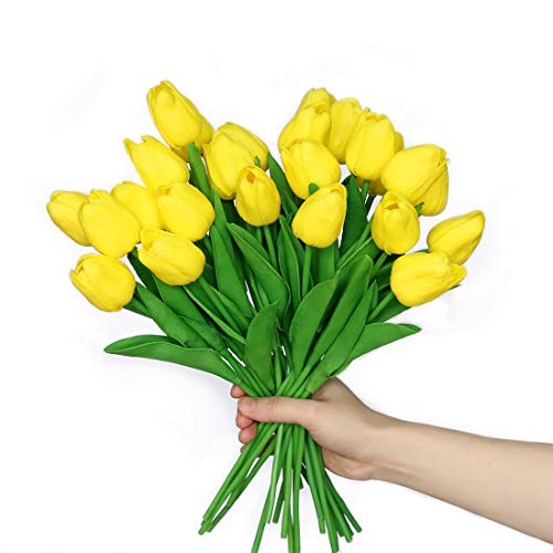 Anaoo Künstliche Tulpen aus Latex, Blumenstrauß, Braut, für Zuhause, Hochzeit, Party, Büro, Blumenarrangements, 24 Stück von Anaoo