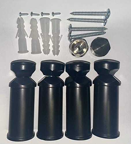 anapont Halterung für Badheizkörper in weiss chrom und schwarz geeignet für gerade und gebogene Heizkörper Befestigung (schwarz) von anapont