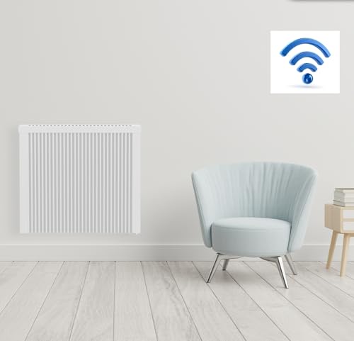 anapont Premium Elektroheizung mit W-Lan Appsteuerung - Elektroheizkörper mit Speicherstein Schamotte - mit Thermostat - energiesparend - Made in Germany (Ana-smart Wifi/W-lan, 1300 Watt 630h x 680b) von anapont