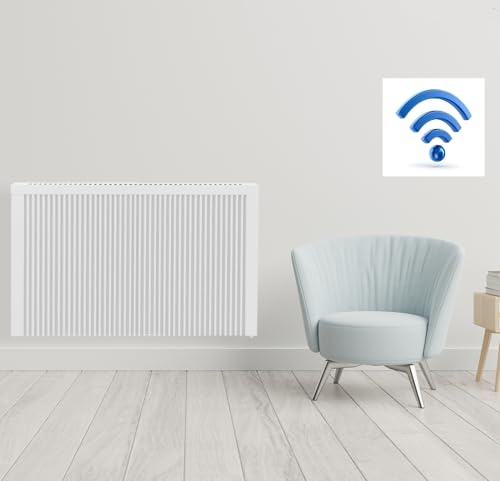 anapont Premium Elektroheizung mit W-Lan Appsteuerung - Elektroheizkörper mit Speicherstein Schamotte - mit Thermostat - energiesparend - Made in Germany (Ana-smart Wifi/W-lan, 2400 Watt 630h x 1280b) von anapont
