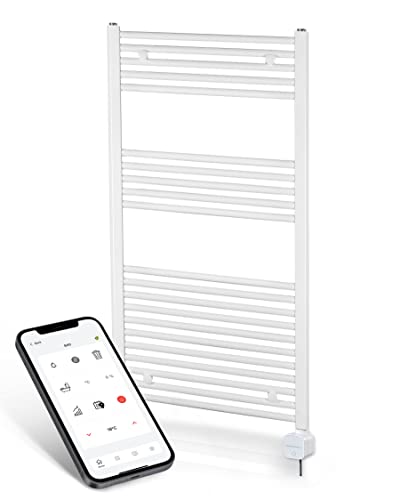 anapont elektrischer Badheizkörper 1175x600 Zeitschaltuhr per App einstellbar – Handtuchheizung mit Timer – Handtuchheizkörper Made in Germany von anapont