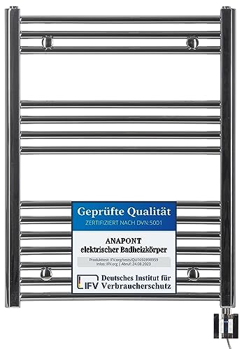 anapont elektrischer Badheizkörper - Chrom gerade - Timer-Funktion - Handtuchheizkörper - Badheizung elektrisch - Handtuchheizung - Made in Germany anapont elektrischer Badheizkörper - Chrom gerade - Timer-Funktion - Handtuchheizkörper - Badheizung elektrisch - Handtuchheizung - Made in Germany von anapont