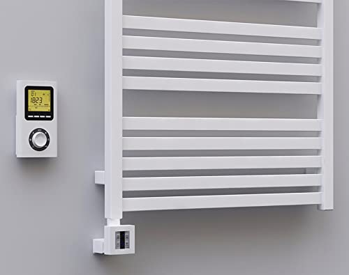 anapont elektrischer Premium Badheizkörper Marlin - gerade - Farbe - Timer-Funktion - Handtuchheizkörper - Badheizung elektrisch - Handtuchheizung - Made in Germany (1680h x 600b, weiß) von anapont