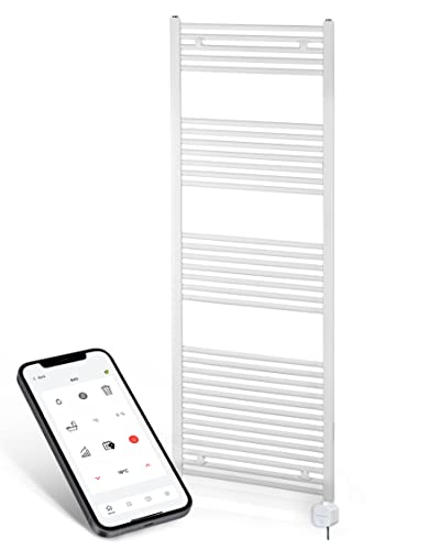 anapont Elektrischer Badheizkörper Handtuchheizkörper – Timer - Handtuchradiator, IPx5, komplett montiert – Atmosphäre & Komfort im Bad (mit Zeitschaltuhr, 1775x600) von anapont