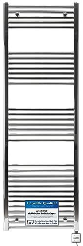 anapont elektrischer Badheizkörper - gerade - Chrom - Timer-Funktion - Handtuchheizkörper - Badheizung elektrisch - Handtuchheizung - Made in Germany (KTX 3, 1775h x 500b) von anapont
