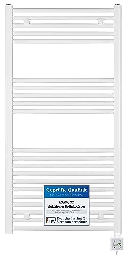 anapont elektrischer Badheizkörper 1175h x 400b - Zeitschaltuhr - Timer-Funktion - gerade - weiß - Handtuchheizkörper - Badheizung elektrisch - Handtuchheizung - Made in Germany anapont elektrischer Badheizkörper 1175h x 400b - Zeitschaltuhr - Timer-Funktion - gerade - weiß - Handtuchheizkörper - Badheizung elektrisch - Handtuchheizung - Made in Germany von anapont