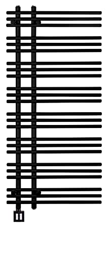 anapont elektrischer Designbadheizkörper - schwarz - Timer-Funktion - Handtuchheizkörper - Badheizung elektrisch - Elektrobadheizkörper - Made in Germany (KTX3, 1300h x 600b) von anapont