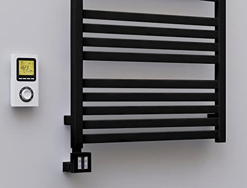 anapont elektrischer Premium Badheizkörper Marlin - gerade - schwarz - Timer-Funktion - Handtuchheizkörper - Badheizung elektrisch - Handtuchheizung - Made in Germany (1680h x 600b, Farbe) von anapont