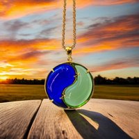 Andara Kristall Saphirblau Und Smaragdgrün- Yin & Yang - Schutz Göttliche Ordnung Heilung Sonderanfertigung Einzelstück von andarakristallshop