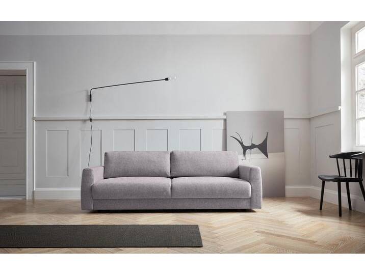 2,5-Sitzer ANDAS Hobro , grau (hellgrau), B:236cm H:80cm T:102cm, Luxus-Microfaser Lederoptik (100% Polyester), Struktur grob (100% Polyester), Samtoptik (100% Polyester), Sofas, in 3 Bezugsqualitäten in vielen Farben, Design by Morten Georgsen von andas