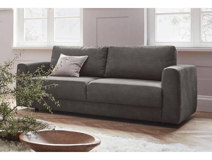 2-Sitzer ANDAS Hobro , grau (dunkelgrau), B:186cm H:80cm T:102cm, Luxus-Microfaser Lederoptik (100% Polyester), Struktur grob (100% Polyester), Samtoptik (100% Polyester), Sofas, in 3 Bezugsqualitäten in vielen Farben, Design by Morten Georgsen von andas