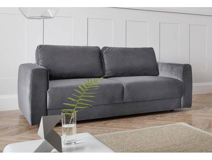 2-Sitzer ANDAS Hobro , grau (hellgrau), B:186cm H:80cm T:102cm, Luxus-Microfaser Lederoptik (100% Polyester), Struktur grob (100% Polyester), Samtoptik (100% Polyester), Sofas, in 3 Bezugsqualitäten in vielen Farben, Design by Morten Georgsen von andas