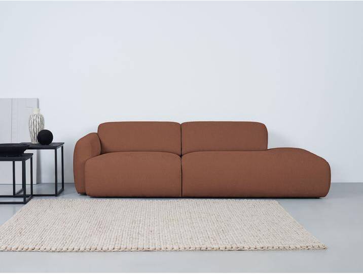 2-Sitzer ANDAS Myrland , rot (ginger), B:220cm H:72cm T:99cm, 100% PES, Sofas, Breite 220 cm, Chenille, Easy Clean Stoff, mit Kaltschaum von andas