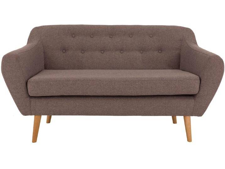 2-Sitzer Sofa, Leder Belfast, Braun, 128×73×78 cm, Heftung im Rücken, Skandinavisch, andas von Home-affaire