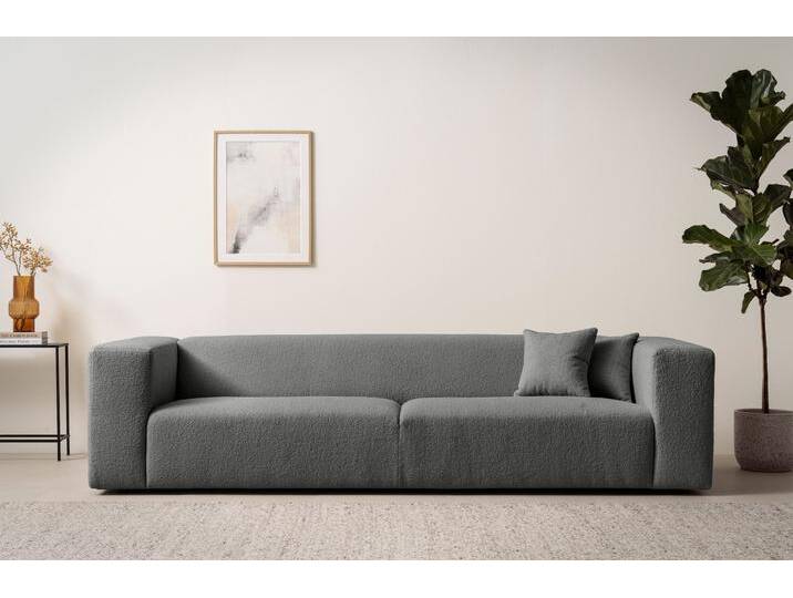 3-Sitzer ANDAS BAKELS, Couch in Cord oder Boucle-Stoff, Sofa im modernen Design , grau (dunkelgrau), B:275cm H:66cm T:101cm, Sofas, bequemer Sitzkomfort,in 2 Stoffen und 8 Farben lieferbar von andas