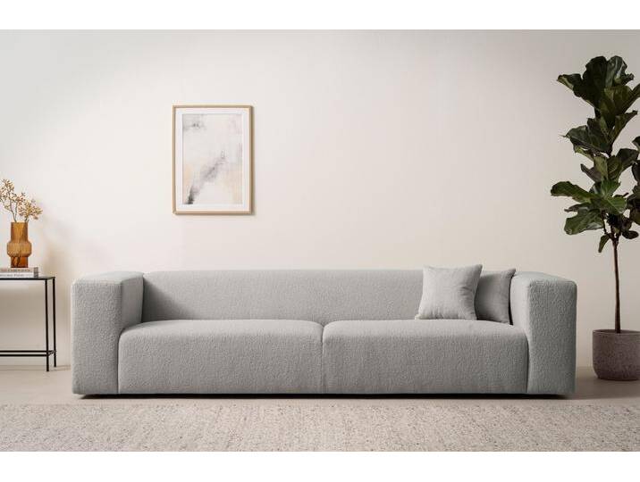 3-Sitzer ANDAS BAKELS, Couch in Cord oder Boucle-Stoff, Sofa im modernen Design , grau (hellgrau), B:275cm H:66cm T:101cm, Sofas, bequemer Sitzkomfort,in 2 Stoffen und 8 Farben lieferbar von andas