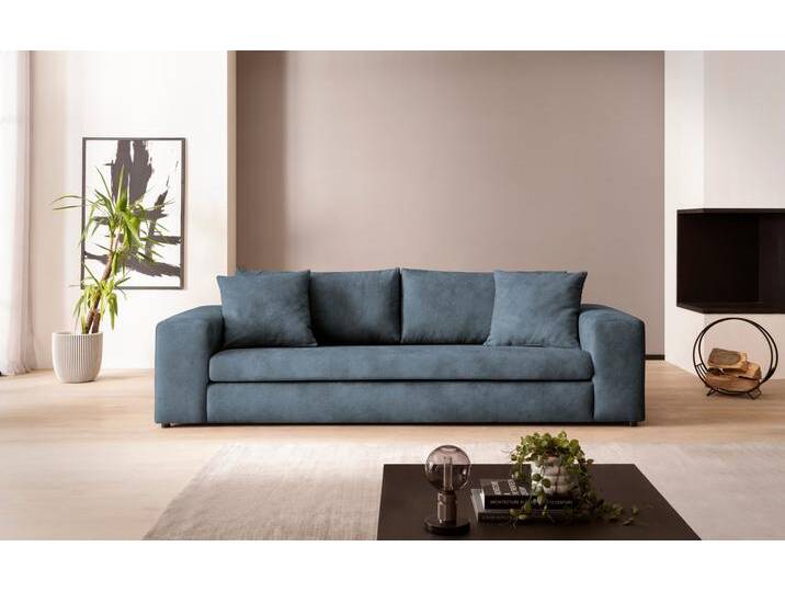 3-Sitzer ANDAS SLEETLAND XXL in Samtvelours oder Vintage-Leder-Optik , blau, B:270cm H:72cm T:113cm, Sofas, besonders groß und bequem 3-Sitzer ANDAS SLEETLAND XXL in Samtvelours oder Vintage-Leder-Optik , blau, B:270cm H:72cm T:113cm, Sofas, besonders groß und bequem von andas