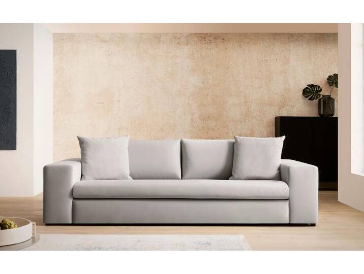 3-Sitzer ANDAS SLEETLAND XXL in Samtvelours oder Vintage-Leder-Optik , silber, B:270cm H:72cm T:113cm, Sofas, besonders groß und bequem 3-Sitzer ANDAS SLEETLAND XXL in Samtvelours oder Vintage-Leder-Optik , silber, B:270cm H:72cm T:113cm, Sofas, besonders groß und bequem von andas