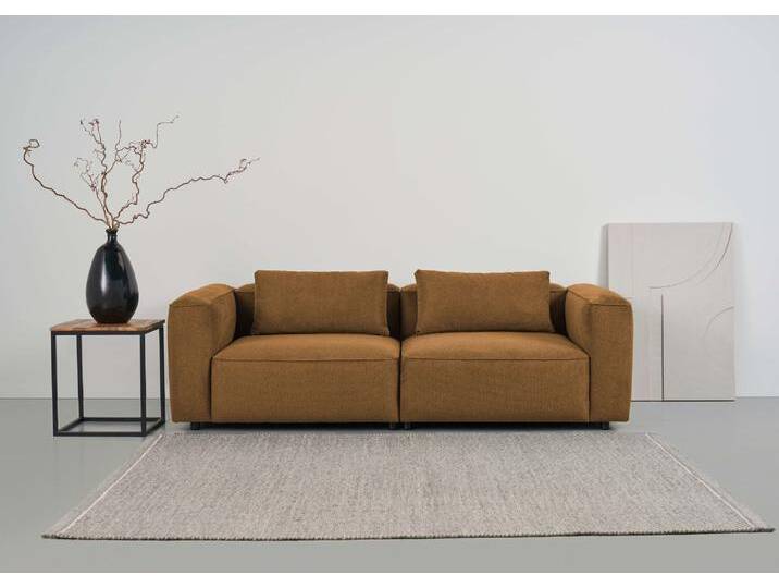 3-Sitzer ANDAS Tvinnet , braun, B:228cm H:73cm T:106cm, 94% PES 6% NY, Sofas, Breite 228 cm, extra tiefe Sitzfläche, kubisches Sitzvergnügen von andas