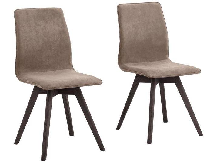 4-Fußstuhl ANDAS Rania , grau (taupe, wenge), B:45cm H:91cm T:55cm, Massivholz, Sperrholz, Polyester, Stühle, mit Massivholzbeinen von andas