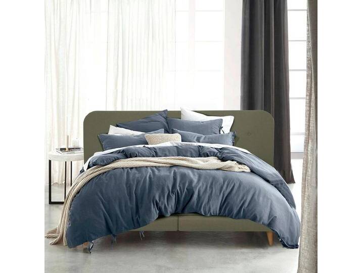 Boxspringbett ANDAS Premium , grün (olive), Struktur fein, Liegefläche B/L: 200cm x 200cm, H2, Taschen-Federkernmatratze, Strukturstoff-Bezug (100% Polyester), Komplettbetten, Boxspringbett, Steppung mit Knopfheftung, inkl. Topper von andas