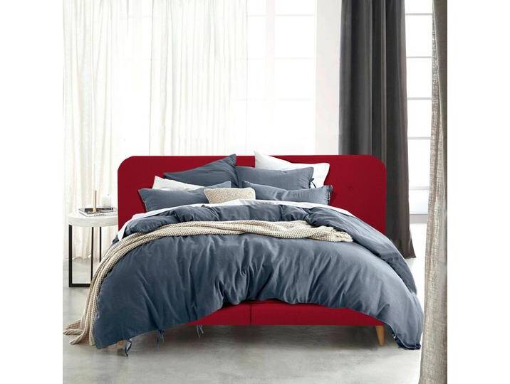Boxspringbett ANDAS Premium , rot, Struktur fein, Liegefläche B/L: 140cm x 200cm, H3, Taschen-Federkernmatratze, Strukturstoff-Bezug (100% Polyester), Komplettbetten, Boxspringbett, Steppung mit Knopfheftung, inkl. Topper von andas