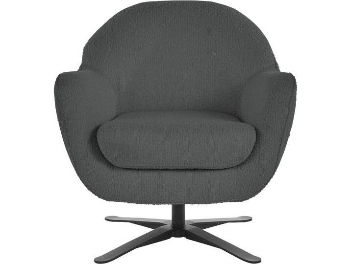 Drehsessel ANDAS Stavre, Loungesessel mit Drehfunktion , grau (anthrazit), B:83cm H:85cm T:80cm, 95% Polyester 5% Polyacryl, Sessel, in moderner Optik, mit elegantem Drehfuß von andas