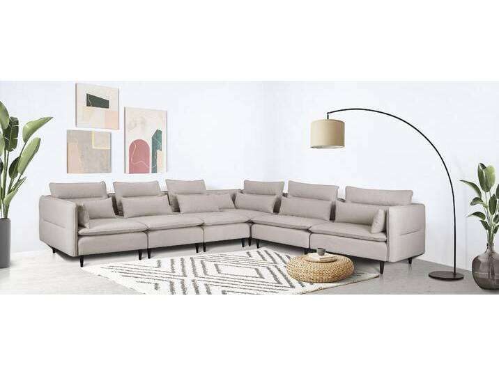 Ecksofa ANDAS ALVIK L-Form , beige, B:344cm H:88cm T:262cm, 100% Polyester, Sofas, zusammengesetzt aus Modulen, erweiterbar mit Modulen der Serie Ecksofa ANDAS ALVIK L-Form , beige, B:344cm H:88cm T:262cm, 100% Polyester, Sofas, zusammengesetzt aus Modulen, erweiterbar mit Modulen der Serie von andas
